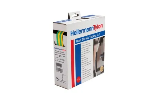 Gaine thermorétractable HellermannTyton HIS-1-POX-GNYE 5 m, diamètre 25,4/12,7 mm