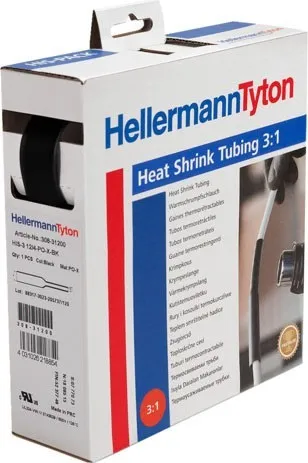 Gaine thermorétractable HellermannTyton HIS-3-18/6-POX-BK