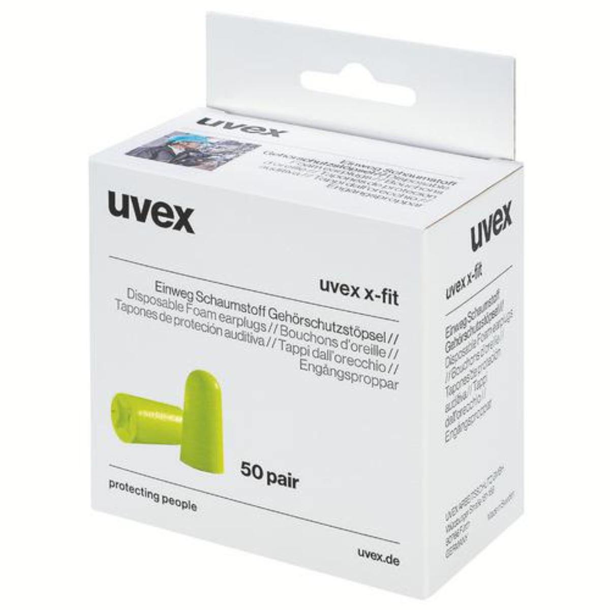 Bouchons anti-bruit uvex X-FIT sans cordon, 50 paires
