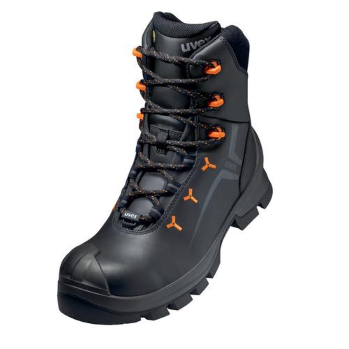 Chaussure de sécurité uvex 2 MACSOLE modèle hiver S3, noir/orange