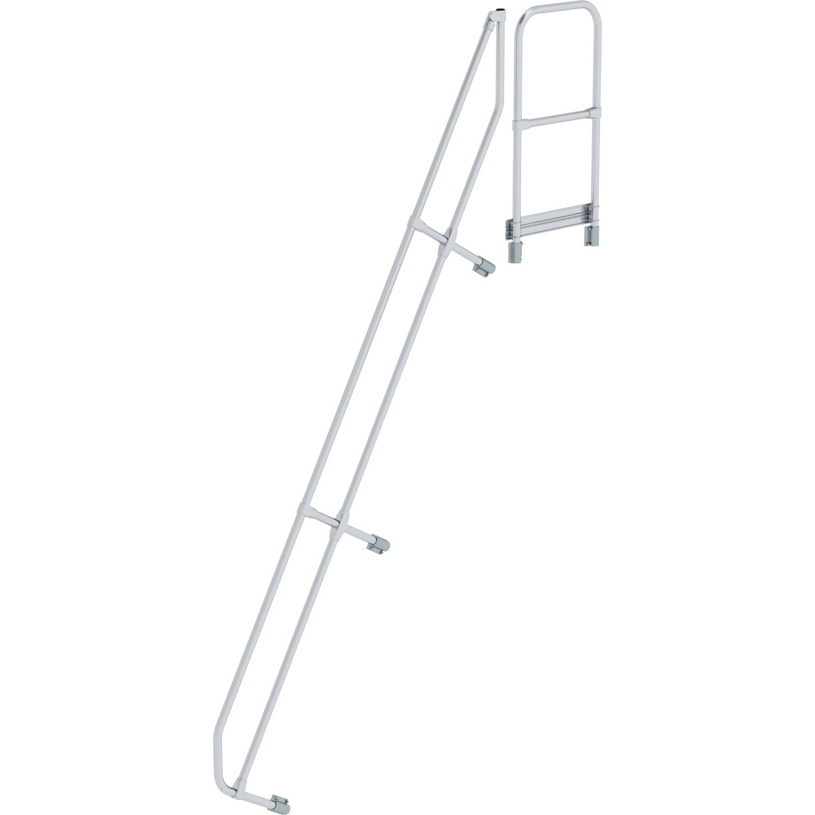 Deuxième main courante Munk pour escalier avec plateforme 60°