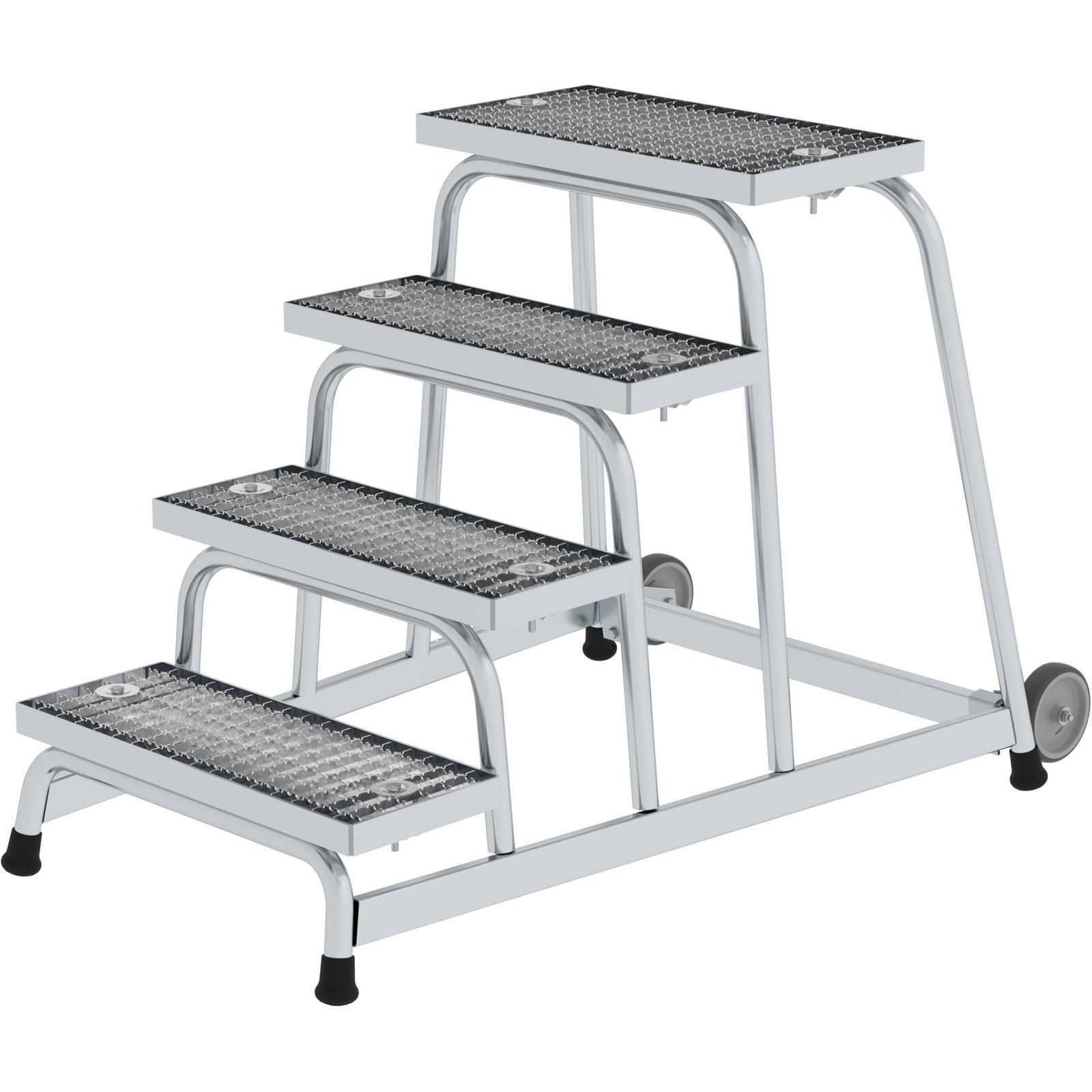 Plateforme de travail rigide Munk en grille d'acier avec roulettes