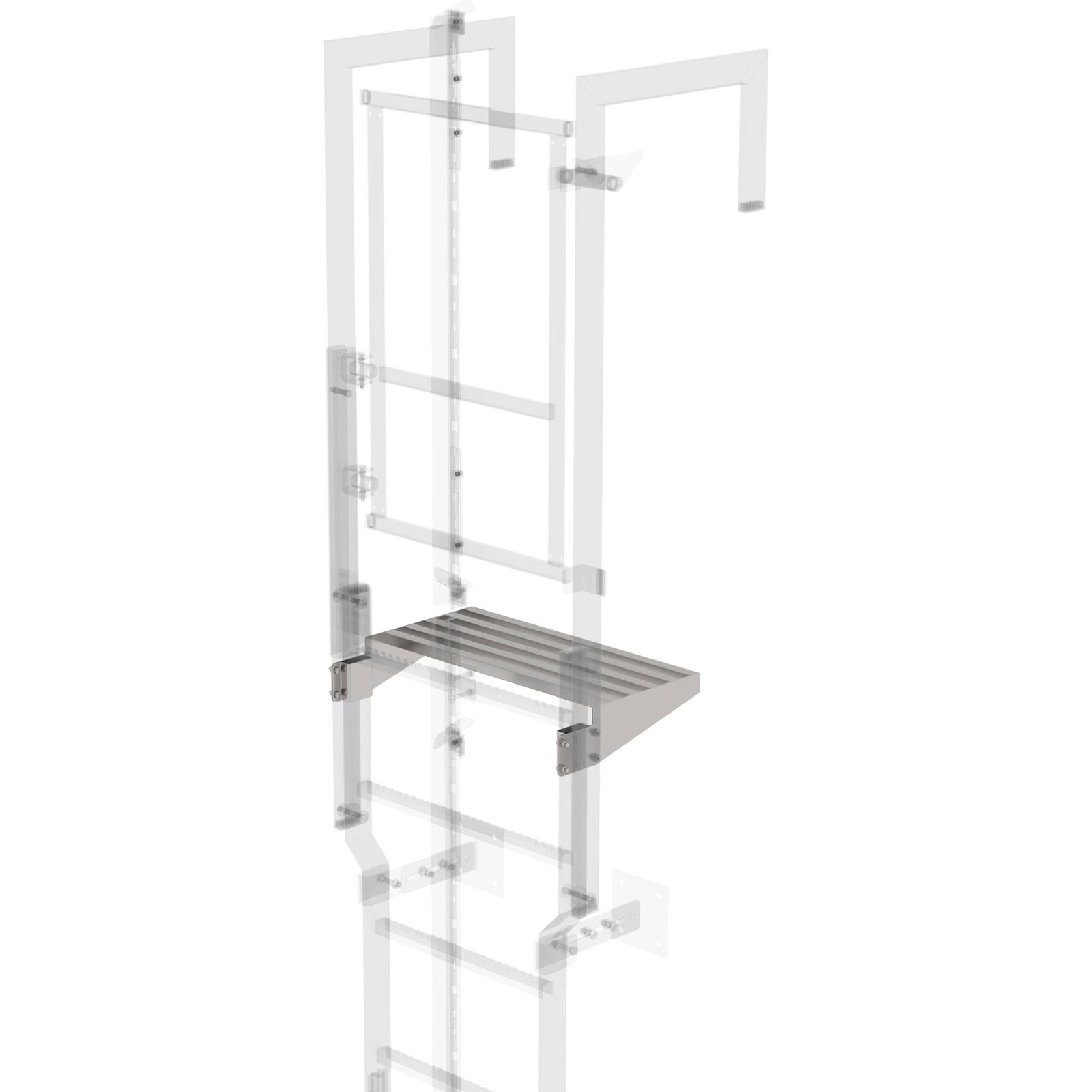 Munk Marchepied de sortie adapté pour porte de sécurité avec rail de protection antichute Acier inoxydable