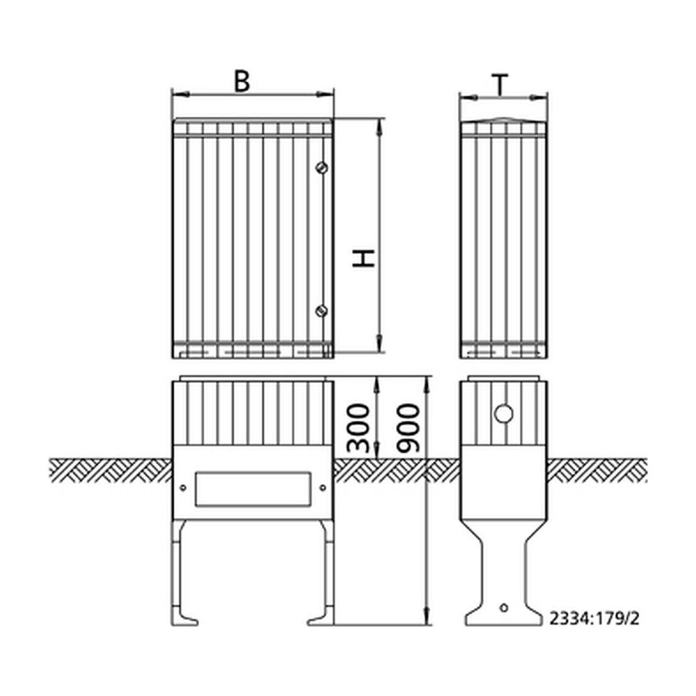 Colonne extérieure KSB Type 0/845, IP 44, avec socle, DIN 43629, 19071440