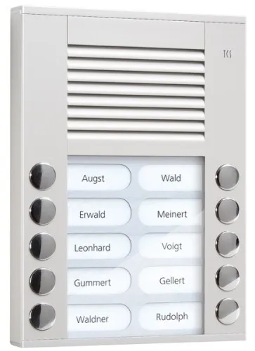 Station audio extérieure TCS Tür Control 2 rangées PES10-EN/04
