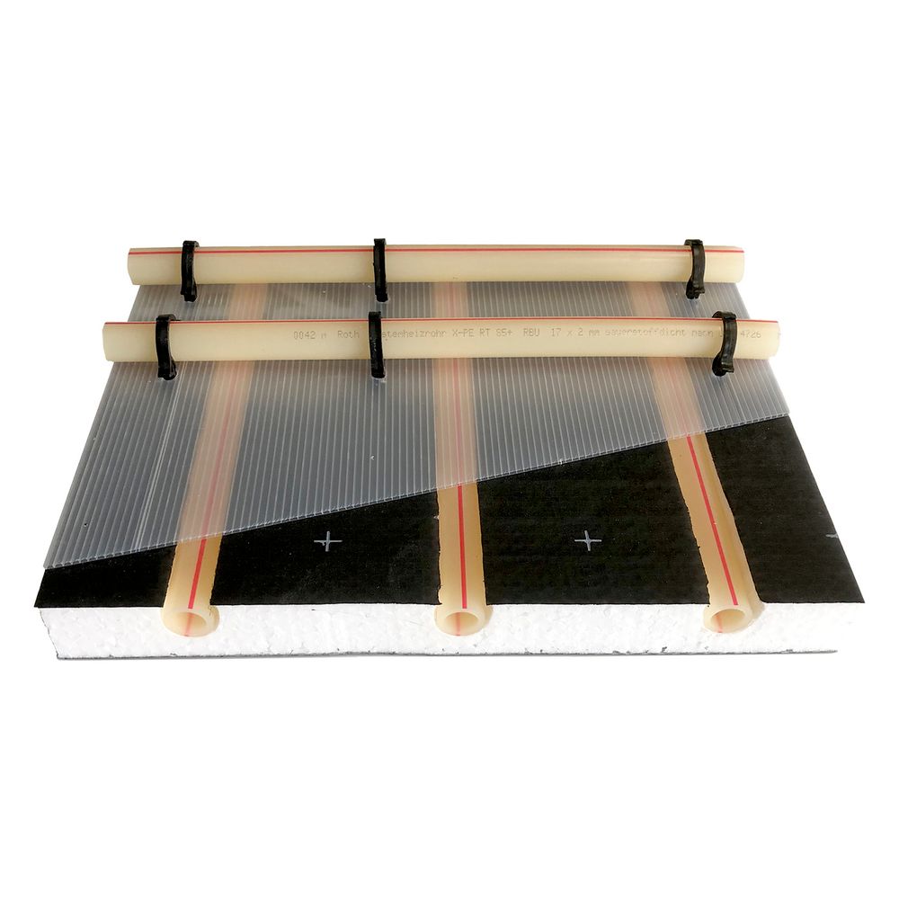 Pack système Floorfix 25-2 - Plaque de fixation pour chauffage au sol - Épaisseur isolante 25 mm - EPS/PE - Roth 1115011475