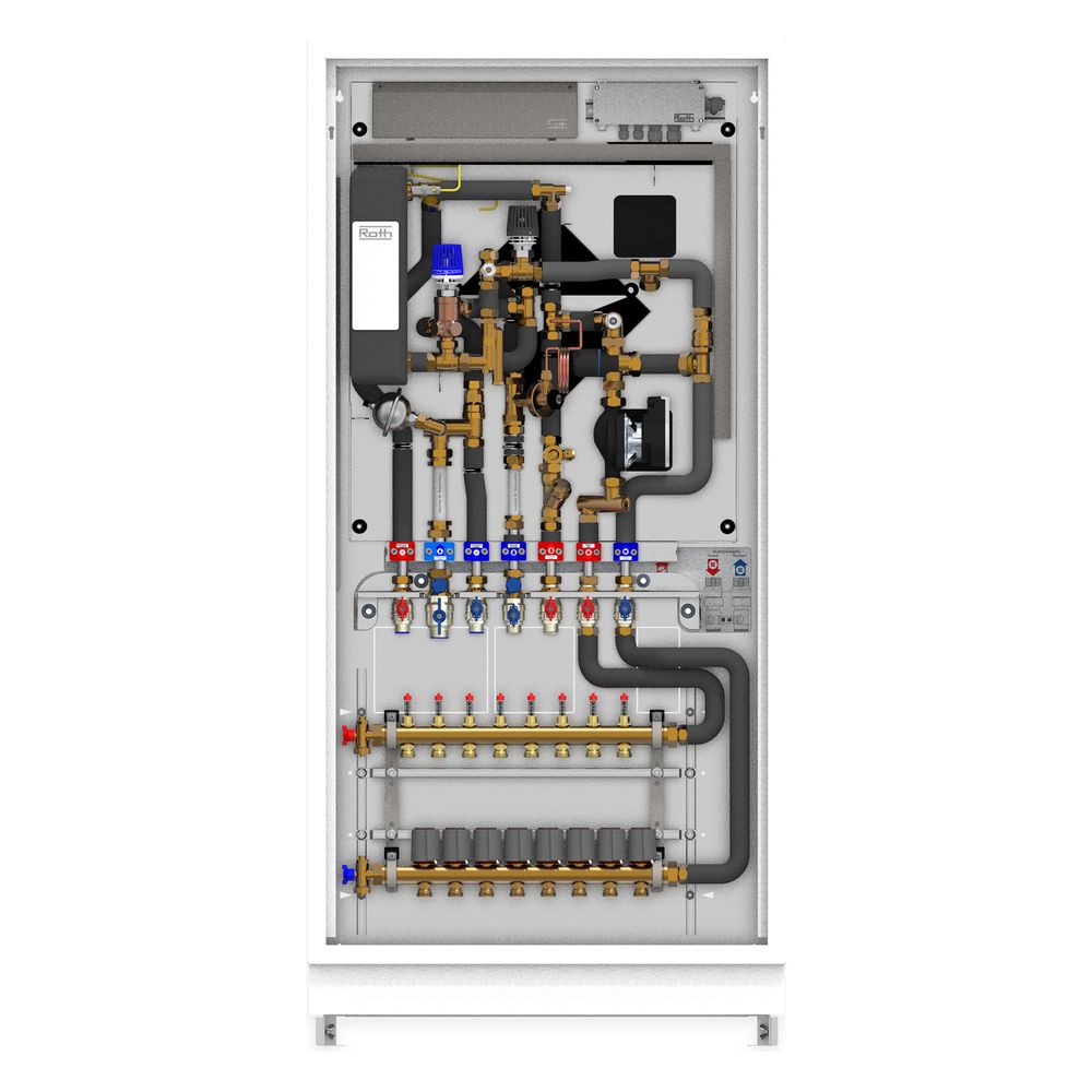 Station d'appartement FlatConnect BM LT F FH Roth, 14L/min, 625x825x144mm, avec régulateur de pression différentielle