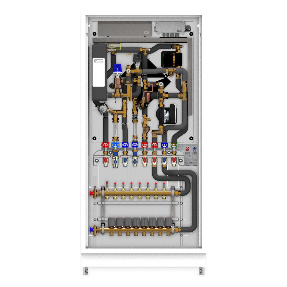Station d'appartement FlatConnect BM LT F FH C Roth, 12kW, 14L/min, 625x825x144mm, avec échangeur thermique en acier inoxydable