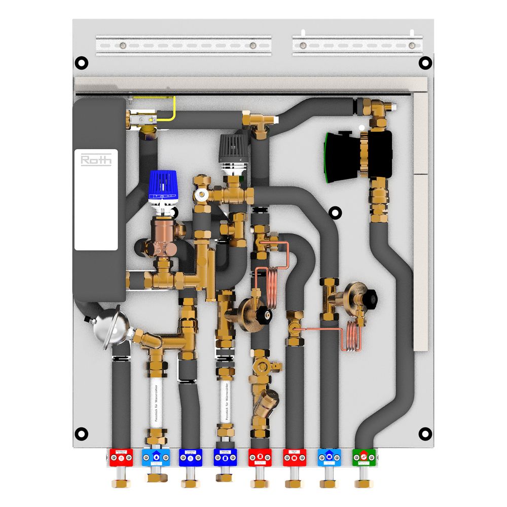 Station d'appartement Roth FlatConnect BM LT F R C, 14 L/min, 625x825x144 mm, avec régulateur de pression différentielle