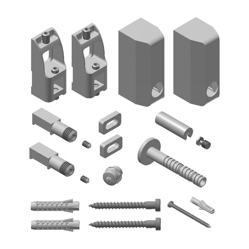 Kit de fixation Kermi Casteo Geneo quadris, Blanc, ZB03450001