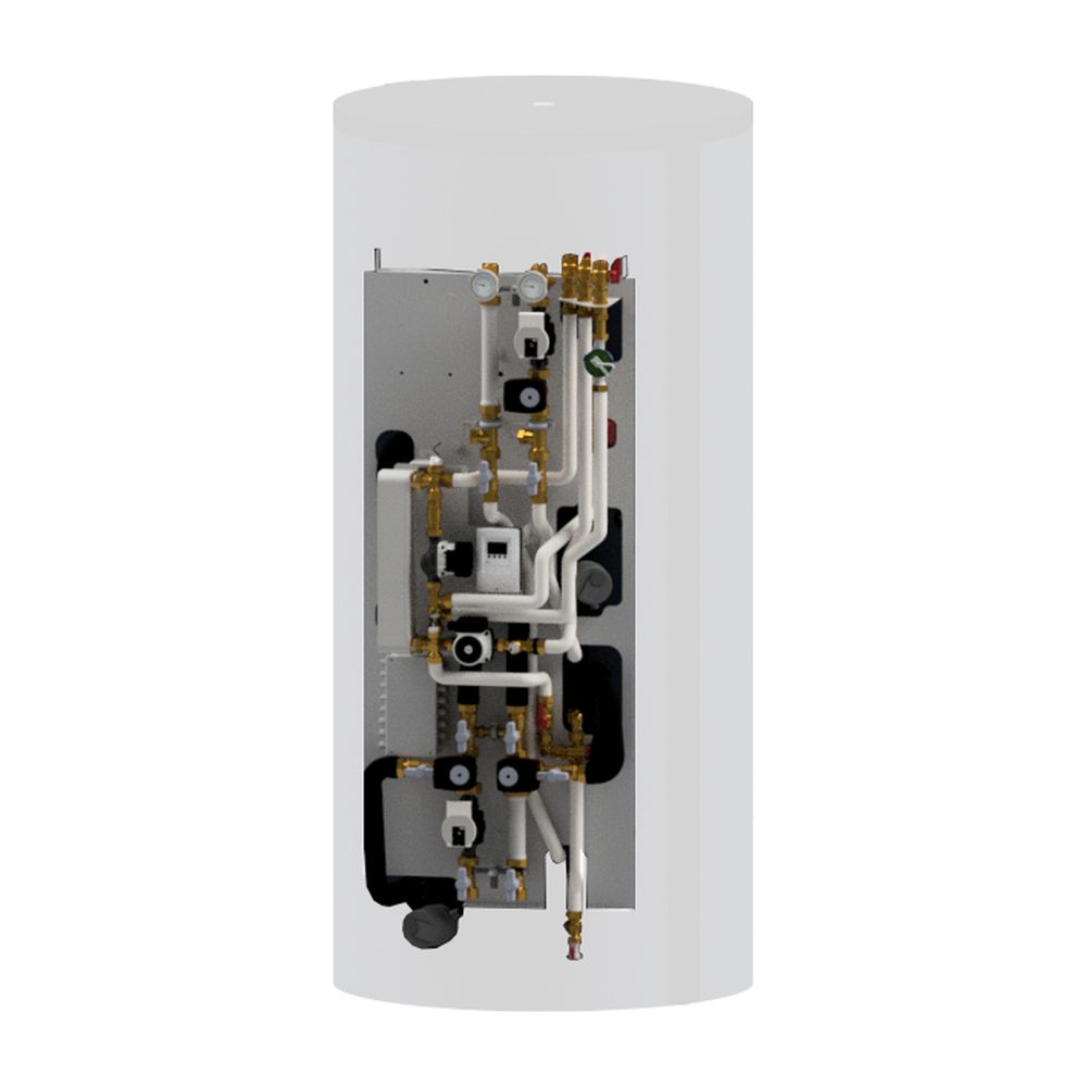 Module hydraulique Kermi Hydromodul pro avec régulation circuit de chauffage mélangé 9 m, station d'eau chaude inox, circulation, stratification