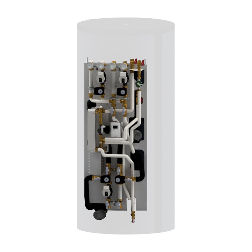 Hydromodule pro Kermi avec régulation 2x circuit de chauffage mélangé/non mélangé 9m, station d'eau chaude échangeur de chaleur en acier inoxydable