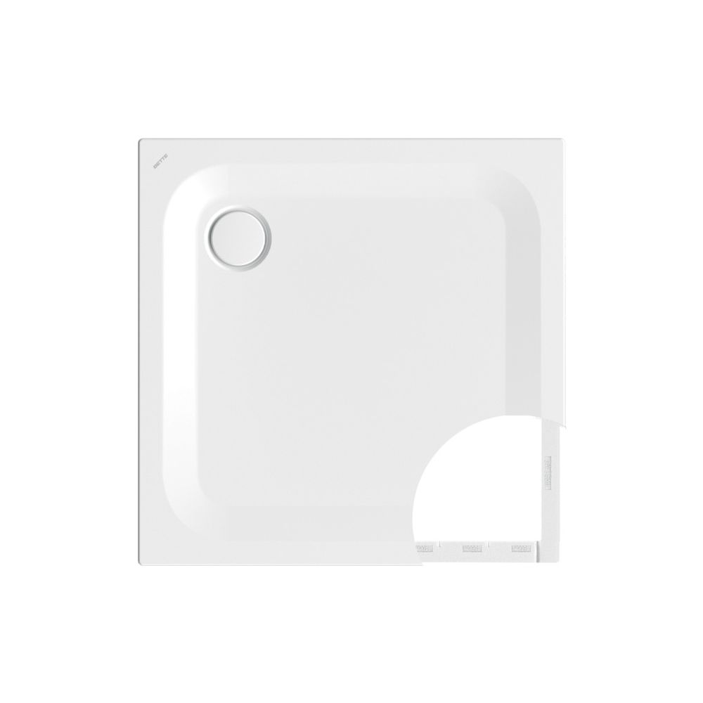 Bette Ultra Bac de douche Égée 800x750x25/30mm BetteGlasur Plus avec support Minimum Rectangle GT-Acier