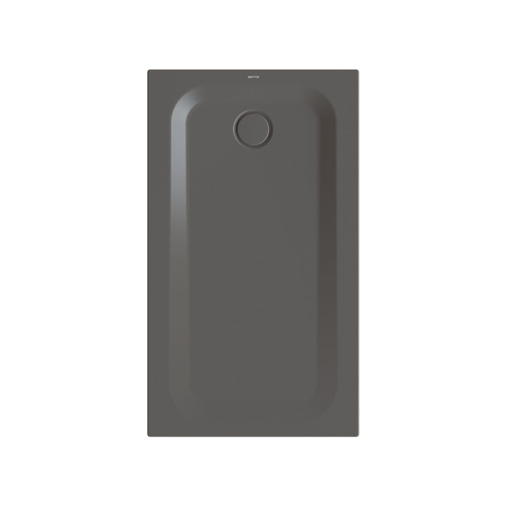 Bette Ultra Duschwanne Anthracite 1300x750x35mm BetteGlasur Plus avec support minimum GT-Acier Rectangulaire