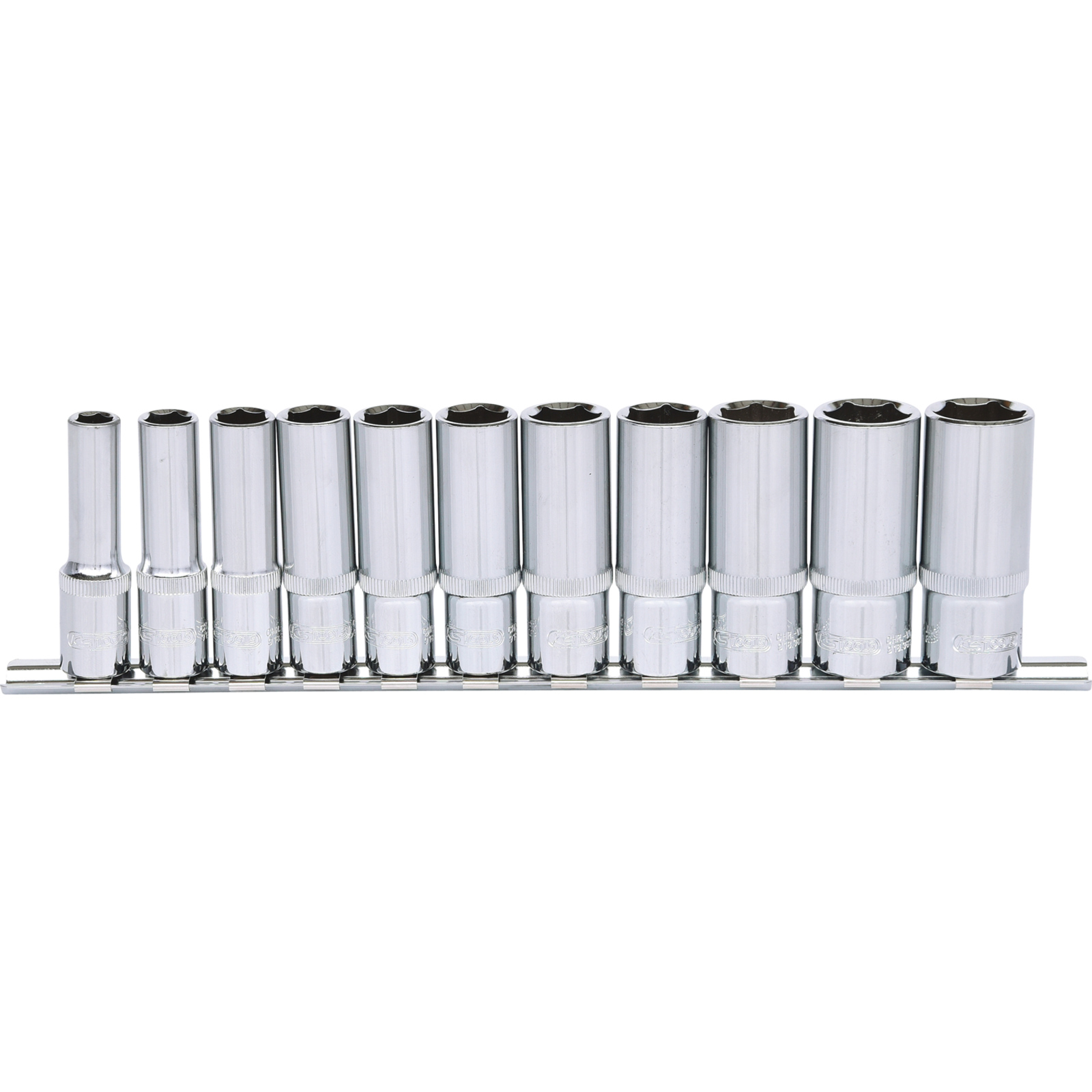 KS Tools Jeu de douilles hexagonales longues 3/8" CHROMEplus, 11 pièces 8-19 mm
