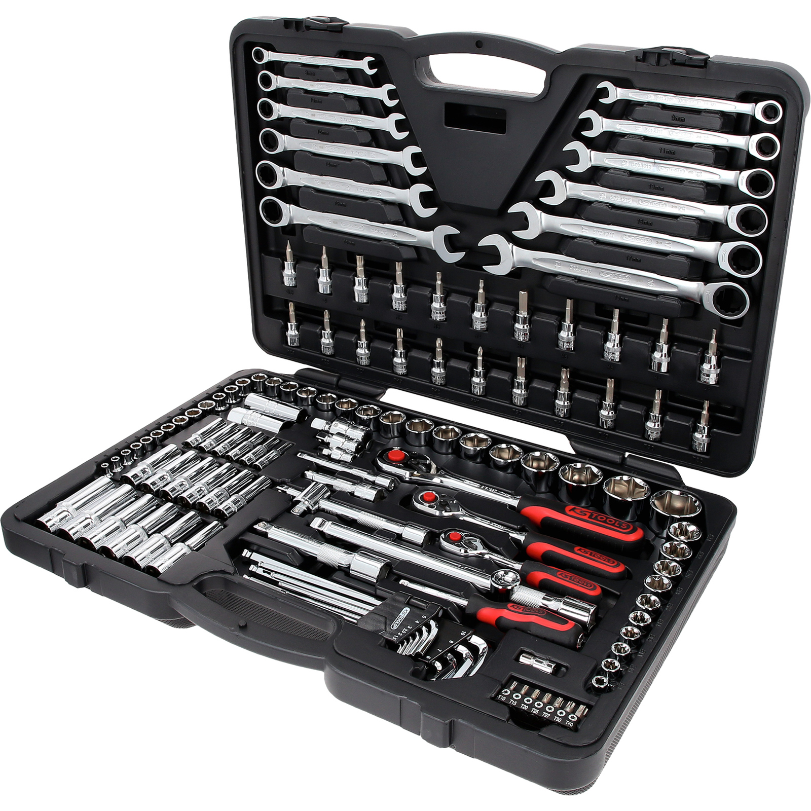 Jeu de douilles chrome 1/4" + 3/8" + 1/2" CHROMEplus 124 pièces - KS TOOLS 918.0724 — lot de 124