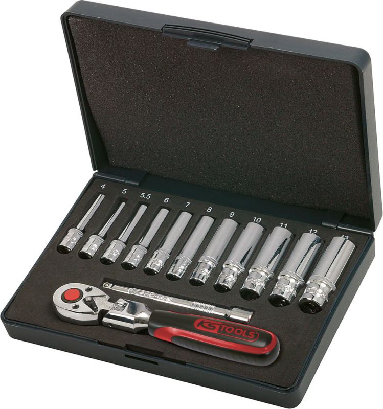 KS Tools 1/4" CHROMEplus Jeu de clés à douille, 13 pièces