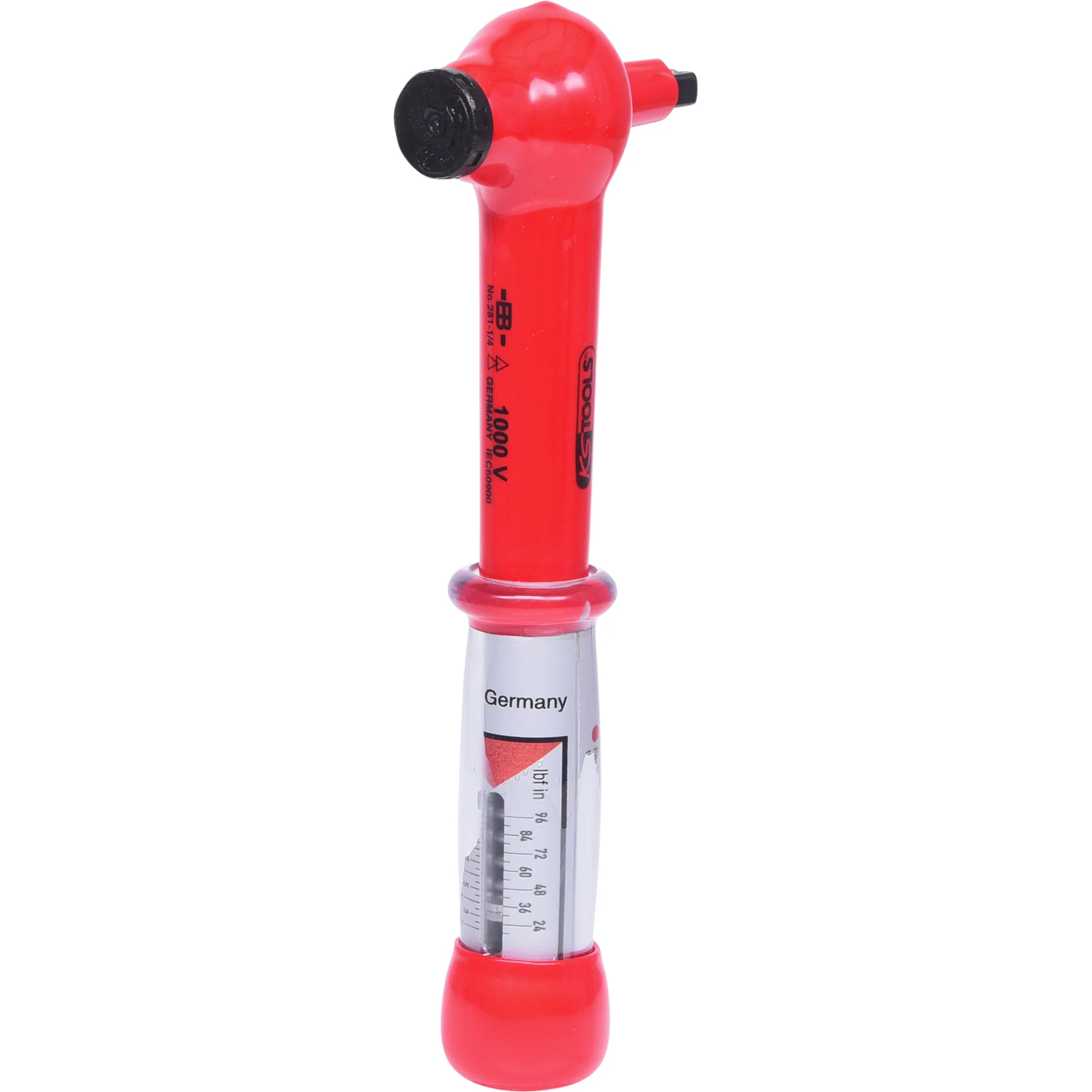 Clé dynamométrique 1/4" mini KS Tools avec isolation de protection et tête de cliquet réversible