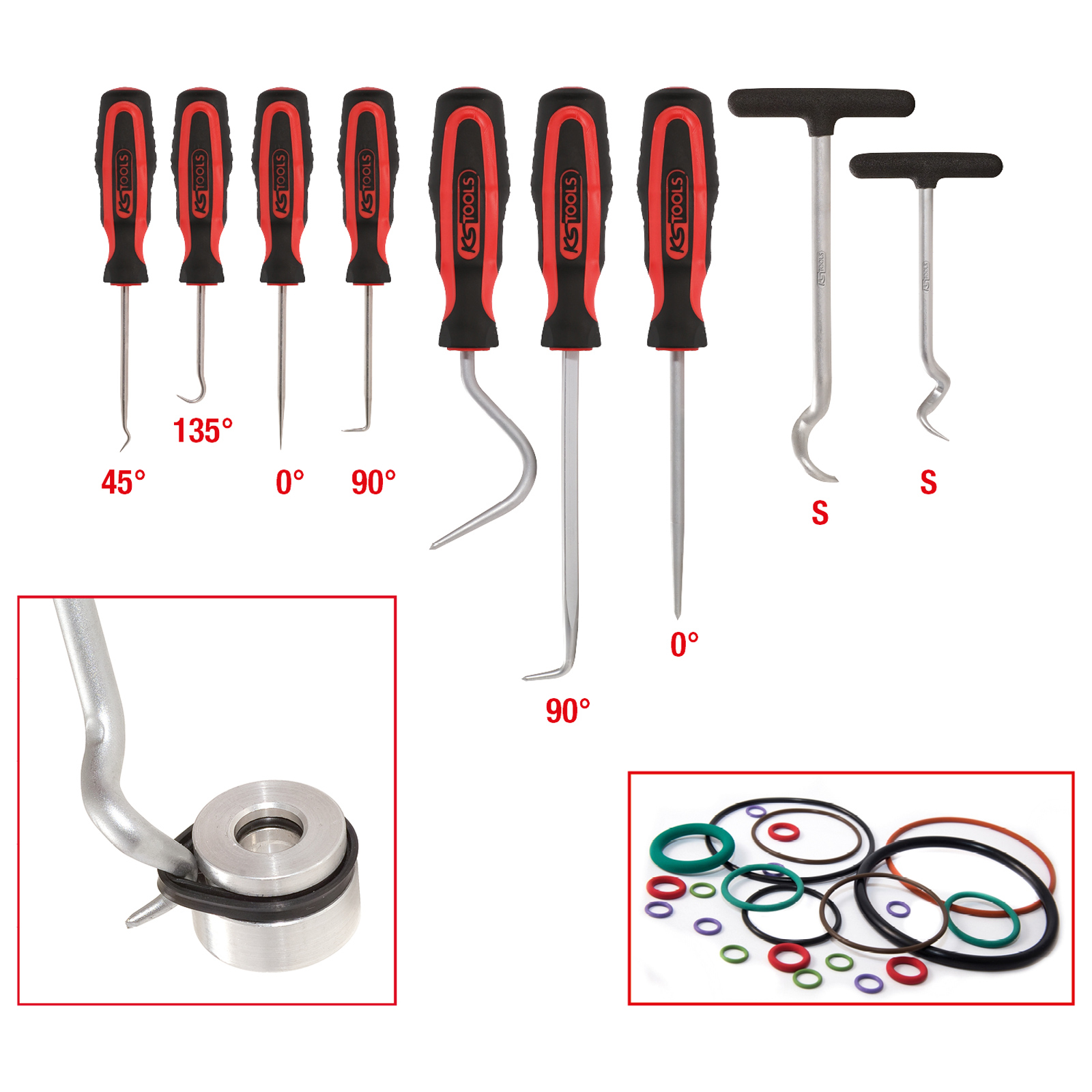 KS Tools Jeu de crochets extracteurs 9 pièces