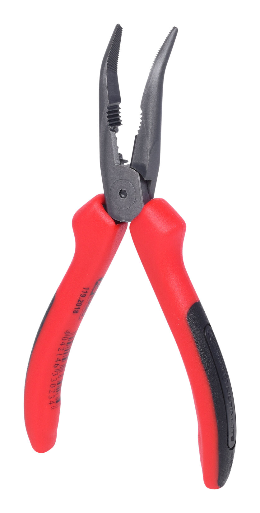 KS Tools pince plate ronde ULTIMATEplus, courbée, 165 mm