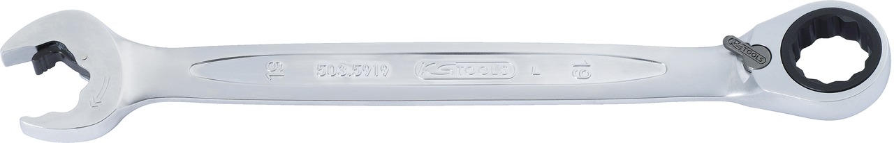 KS Tools Clé à fourche DUO GEARplus, fonction cliquet, réversible