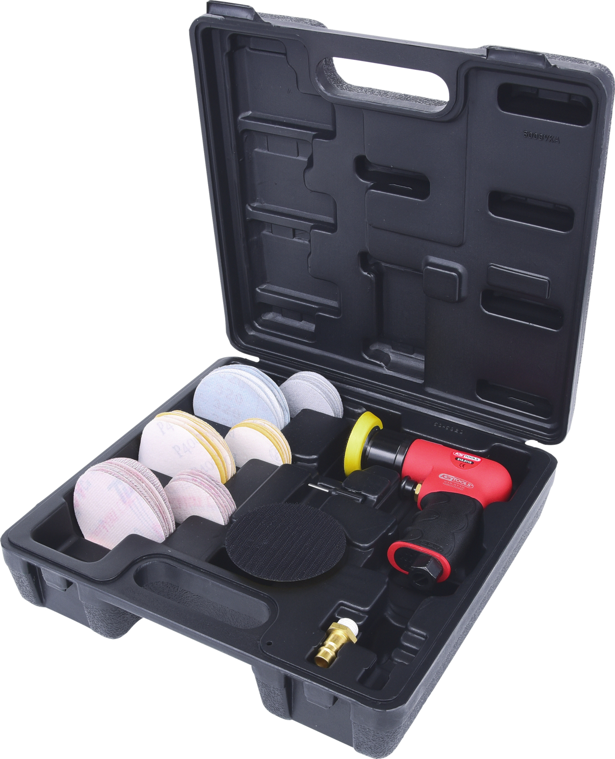 KS Tools Ensemble ponceuse excentrique pneumatique mini, 63 pièces