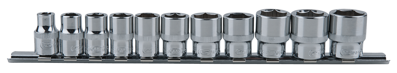 Jeu de douilles 6 pans KS Tools 3/8" CHROMEplus, 11 pièces, 8-19 mm