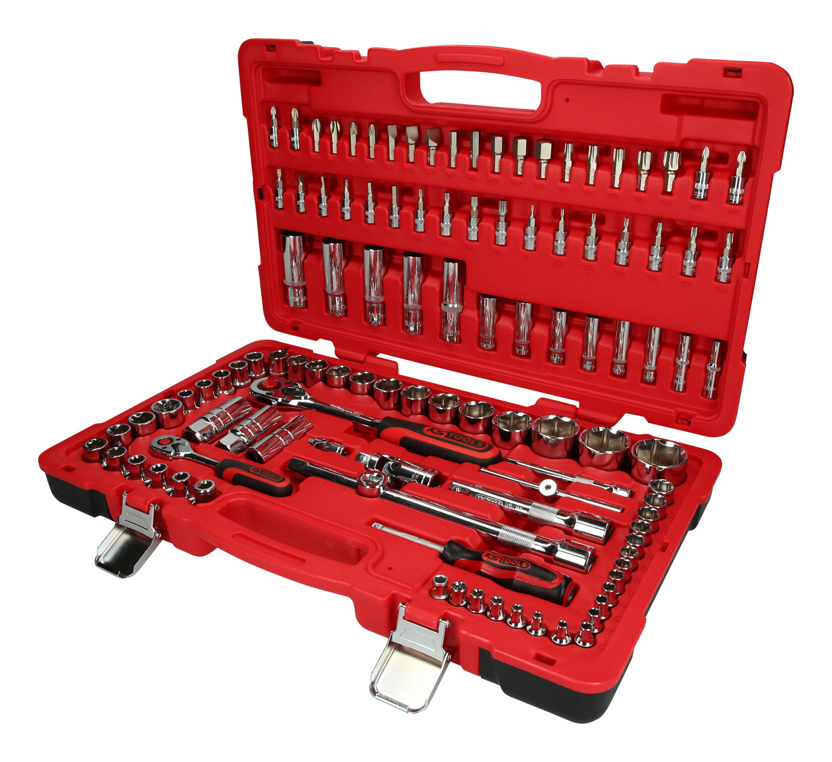 Jeu de clés à douille KS Tools 1/4"+1/2" CHROMEplus, 110 pièces