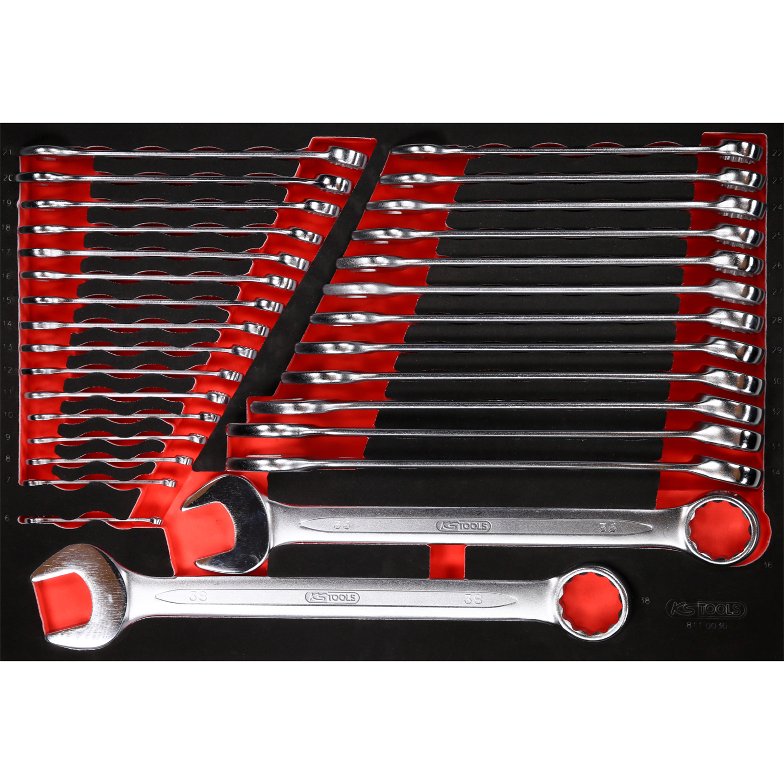 KS TOOLS jeu de clés à pipe en mousse 30 pièces - 811.0030 — lot de 30