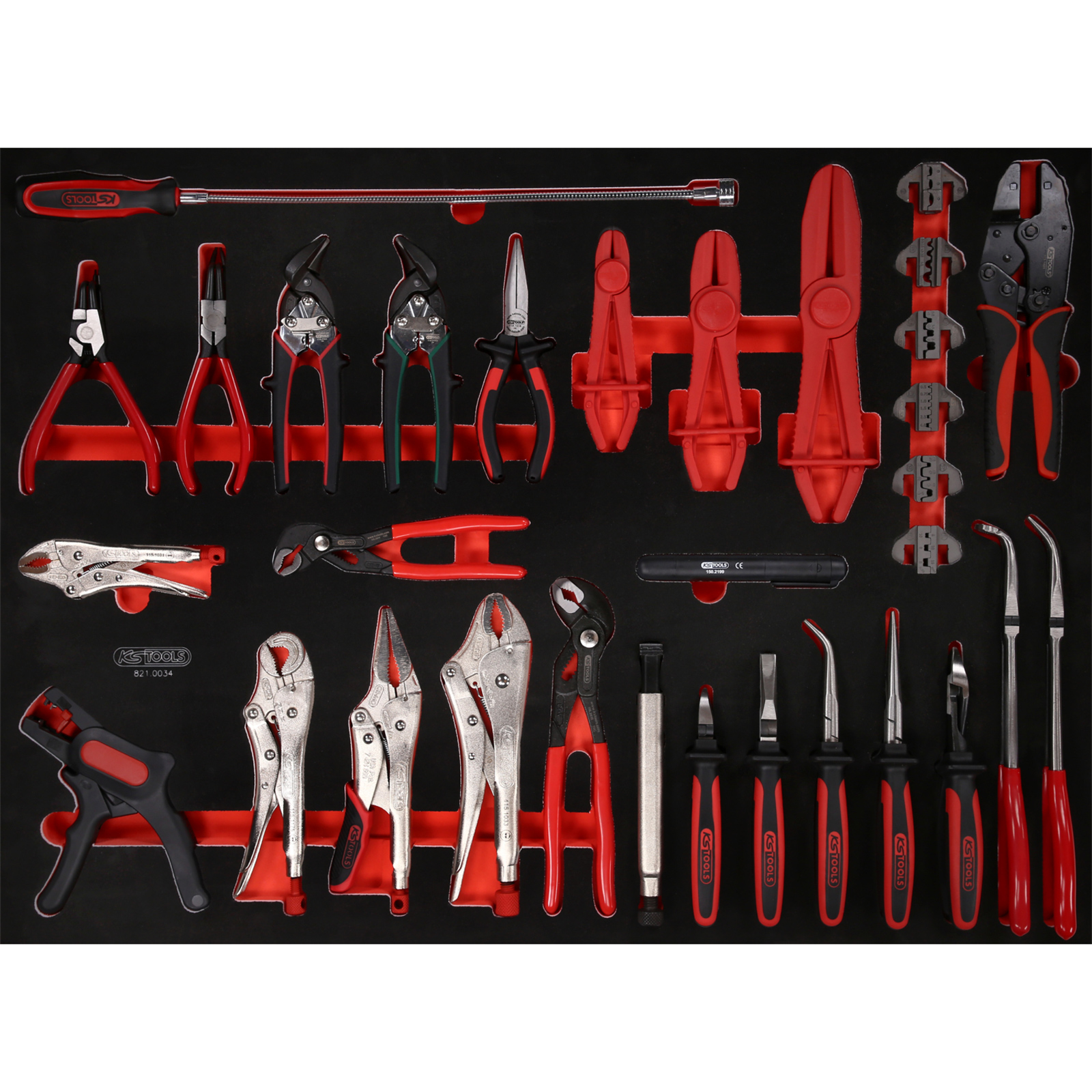 Set de pinces KS Tools en mousse, 34 pièces