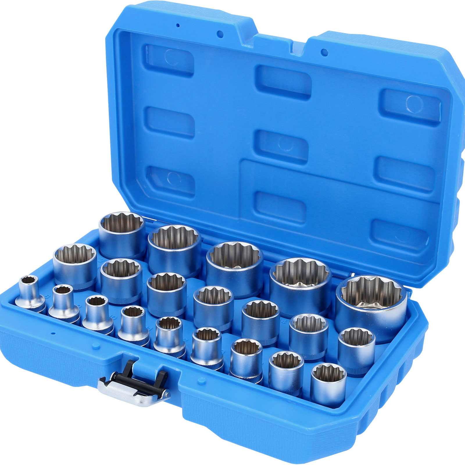 Jeu de douilles à cliquet 1/2" BRILLIANT TOOLS 21 pièces, 12 pans courts 8 - 36 mm BT022405 — lot de 21