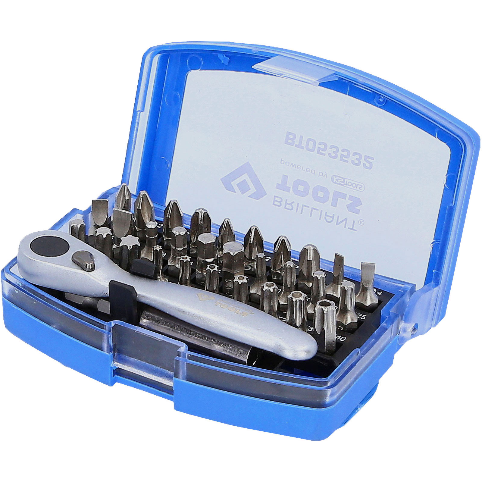 Brilliant Tools Jeu de mèches et douilles magnétiques avec cliquet de changement rapide, 32 pièces