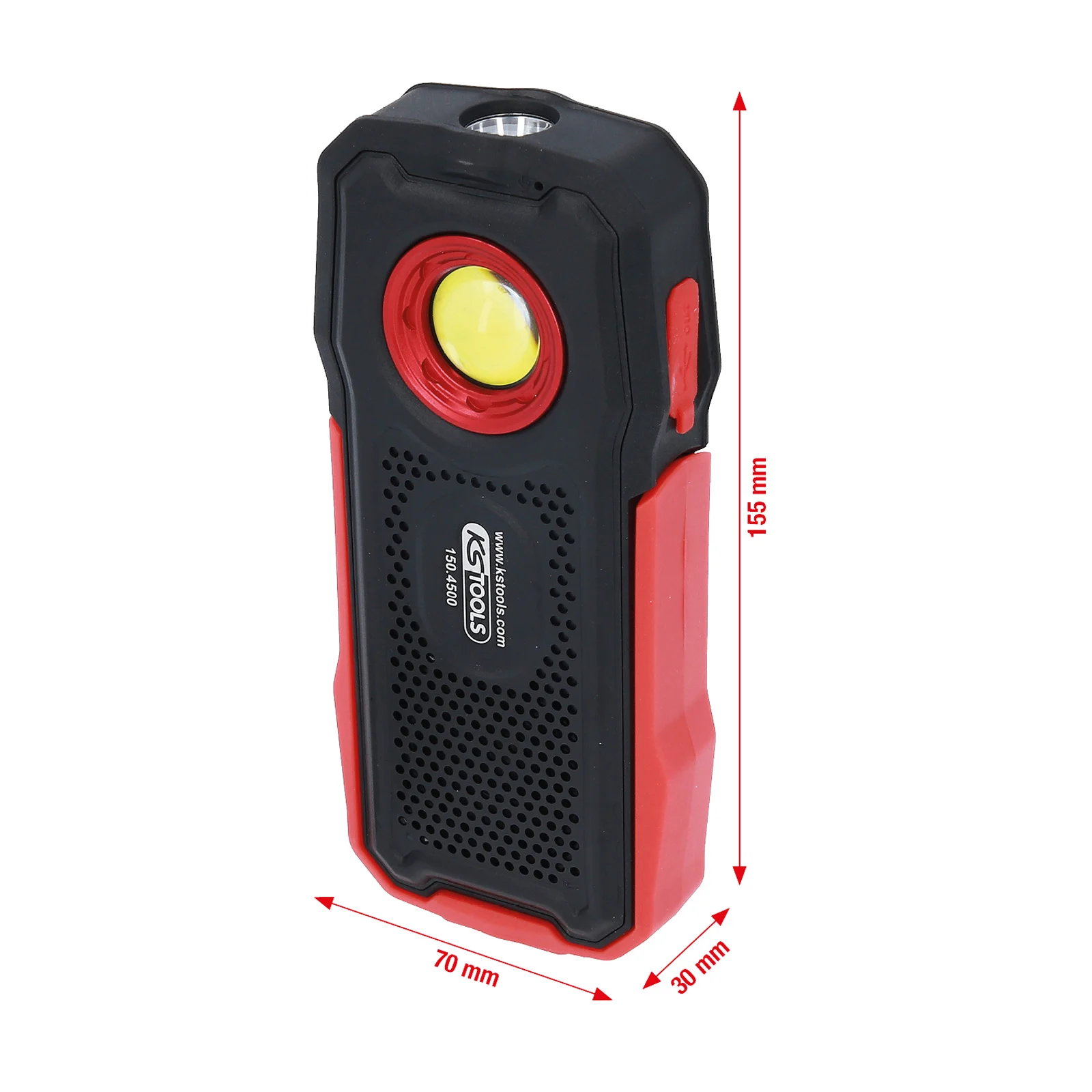Lampe torche mobile KS Tools, 500 lumens, avec haut-parleur Bluetooth, articulée