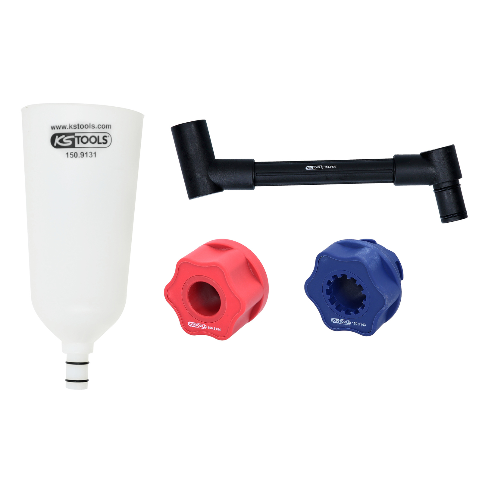 Kit entonnoir à huile KS Tools avec bras articulé pivotant pour VAG, 4 pièces