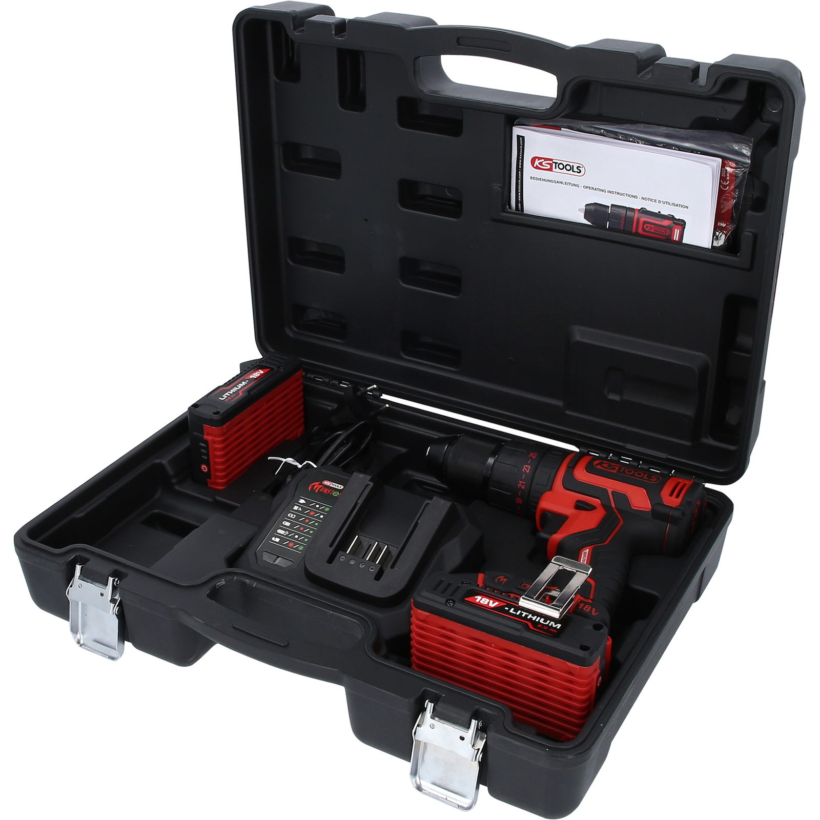 KS Tools eMONSTER Perceuse-visseuse à percussion sans fil 4 pièces