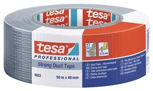 Tesa ruban adhésif en toile polyvalent 4662 mat argent L.50m l.48mm Rl.