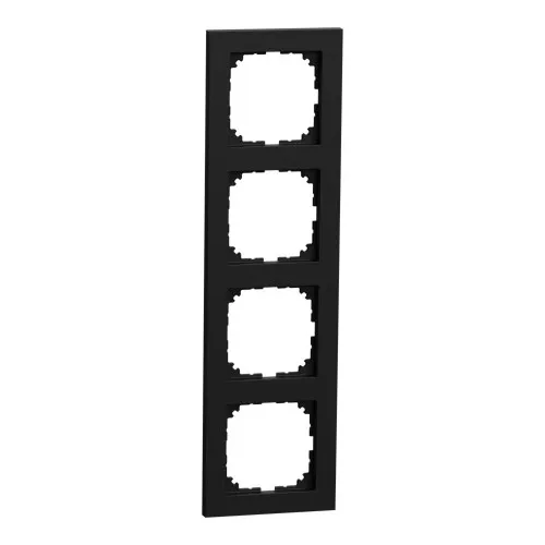 Cadre de finition Merten MEG4040-3603 M-Pure, 4 postes, Ocean Plastic, noir mat
