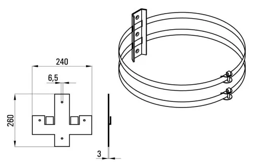 Fixation de mât WHD MB3
