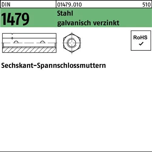 Écrou de serrage hexagonal DIN 1479 M20 acier zingué - 1 pièce