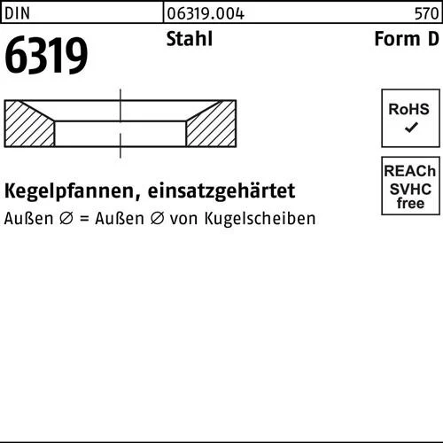 Goupille conique à tête DIN 6319 Forme D D 7,1x12x2,8 acier trempé en surface (50 pièces) — lot de 50 pièces