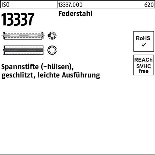 Goupille élastique ISO 13337 fendue 13x22 acier à ressort exécution légère 50 pièces — lot de 50 pièces