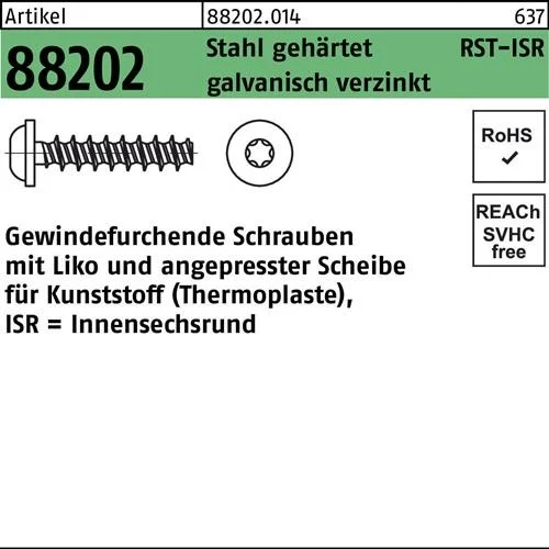 Vis auto-taraudeuse R 88202 Liko ISR 6x25-T25 Acier zingué électrolytiquement 250 pièces — lot de 250 pièces