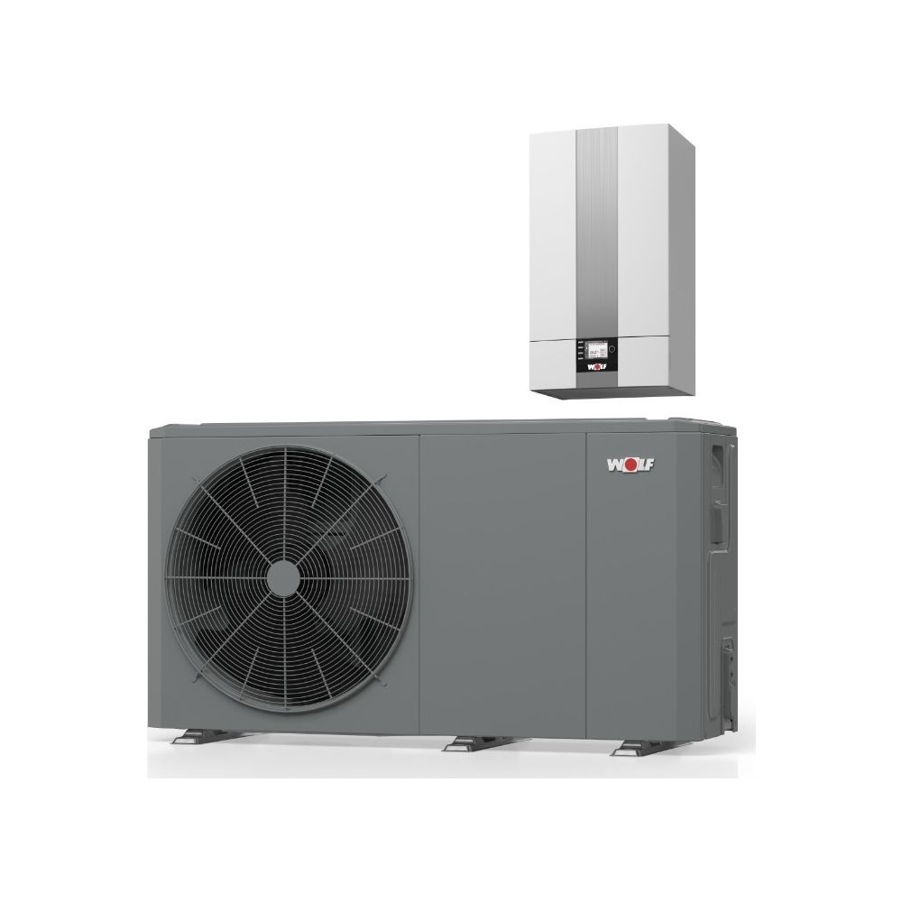 Pack Pompe à chaleur air-eau Wolf FHA-Monoblock 05/06, 2,9 kW à A7/W35, R32, 230V avec résistance électrique 6 kW