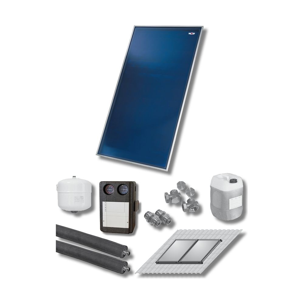 Pack Wolf 2 capteurs TopSon F3-1 pour toiture avec module solaire SM1-2
