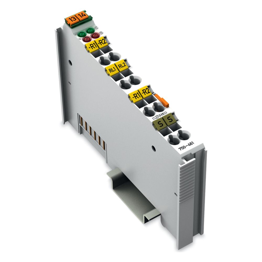 Module d'entrée analogique Wago 750-461, 2 canaux, 12 bits, IP20, gris clair