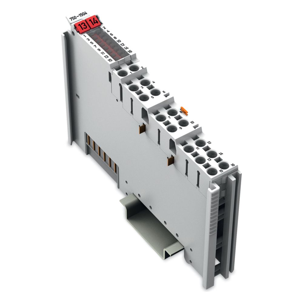 Module de sortie numérique Wago 750-1504, 16 canaux, 24 V, 0,5 A, polycarbonate/polyamide 6.6, gris clair