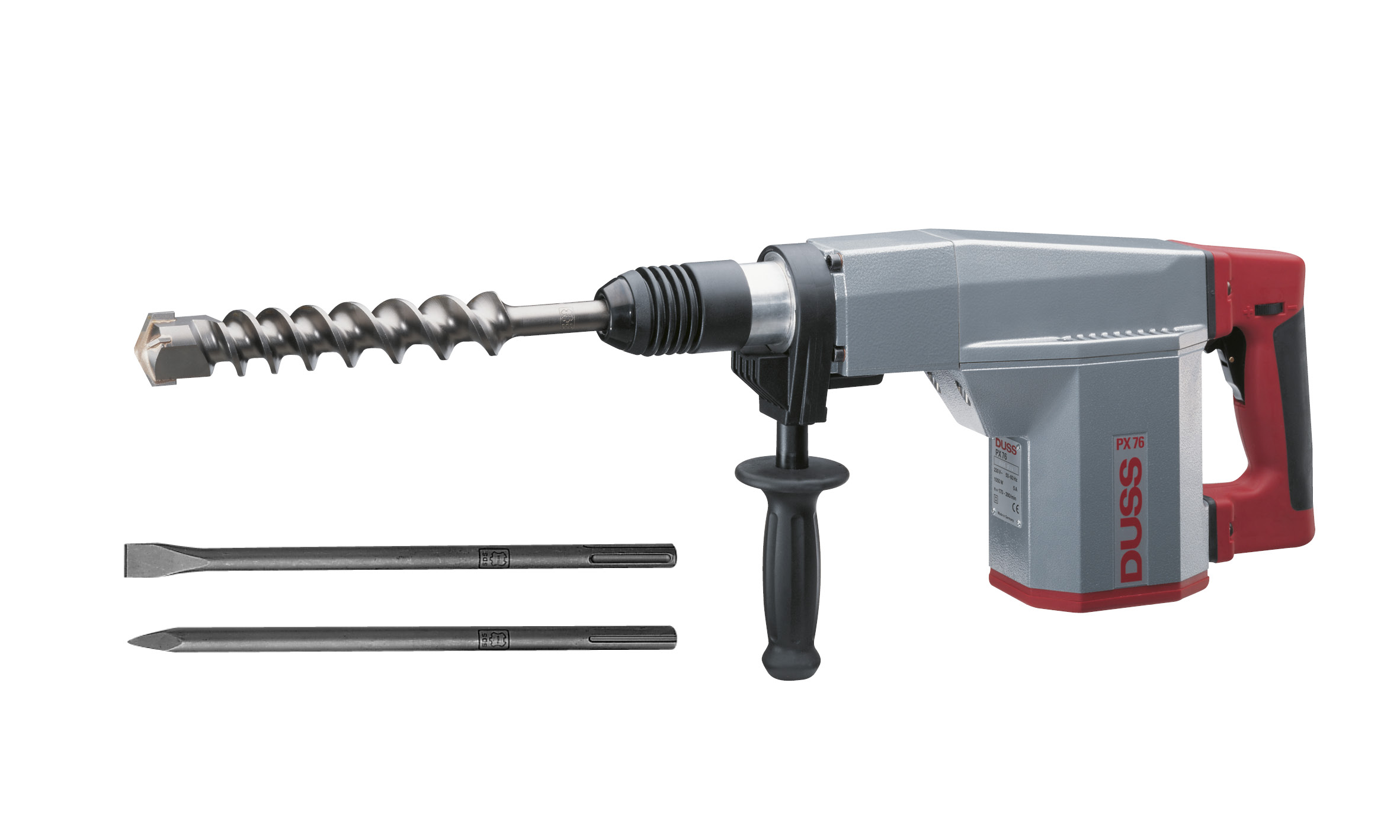 Perforateur DUSS PX76 SET avec 1 burin pointu et 1 burin plat