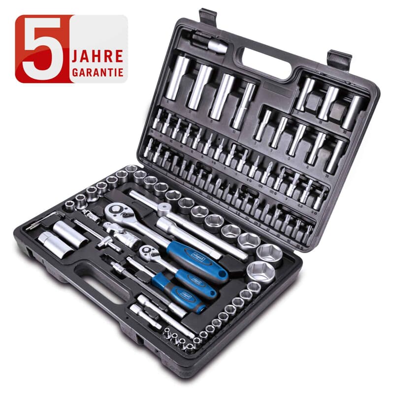 Boîte à outils Scheppach TB94 | 94 pièces | Douilles, clés à cliquet et plus | Chrome-vanadium