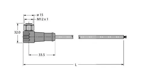 Câble de bus de terrain Turck WKCV-FBY48BK-15M/5D