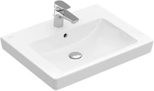 Villeroy & Boch Lavabo Subway 2.0 600x470mm rectangulaire 1 trou de robinetterie avec trop-plein Blanc Alpin (sous-face poncée)